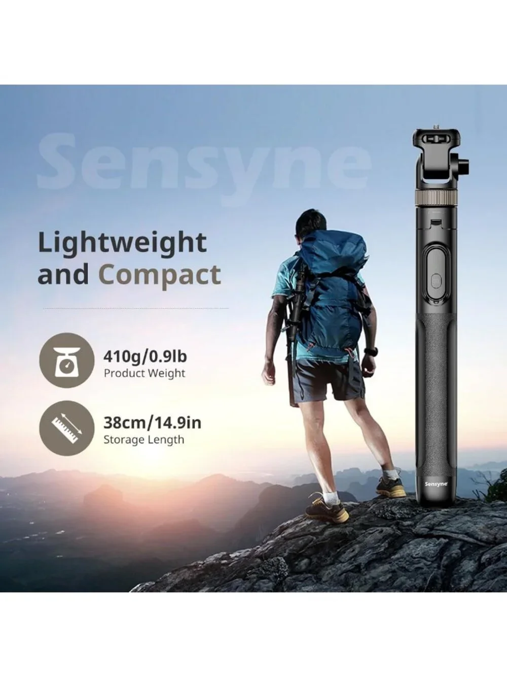 72” Extendable Tripod & Selfie Stick for All Smartphones, Detachable Phone